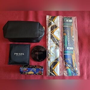 NWOT Prada compact mirror with cosmetic accessories